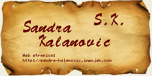 Sandra Kalanović vizit kartica